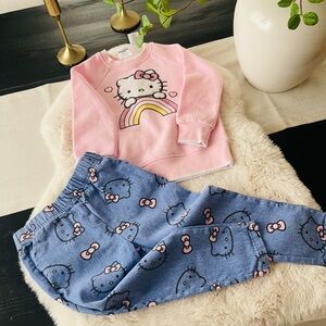 Hello kitty sweater anc pants set sz 4t toddler girls